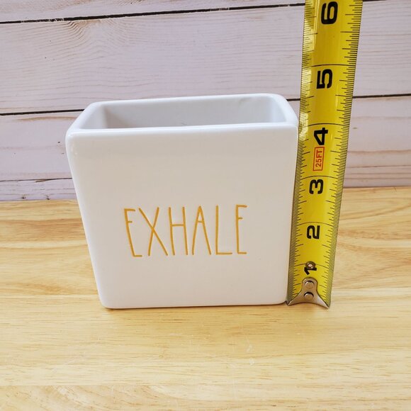 Rae Dunn Artisan Collection 213 Ceramic "Exhale" Piece Sun Design White Yellow - Picture 6 of 7